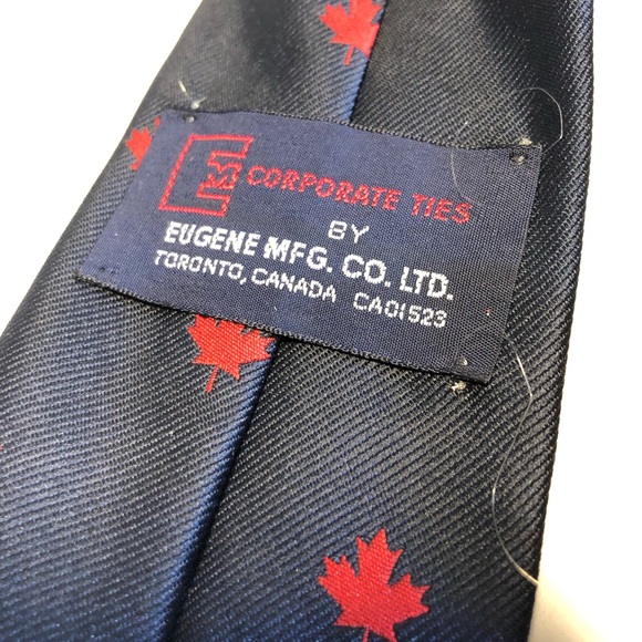 Vintage Men’s Neckties Red Navy Tones Vintage - Picture 8 of 15